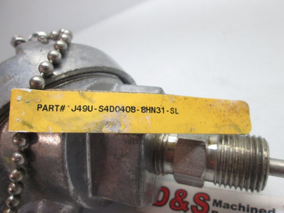 Used Pyromation J49U-S4D0408-8HN31-SL Thermocouple 1/2" NPT, 1/4" Shaft Diameter