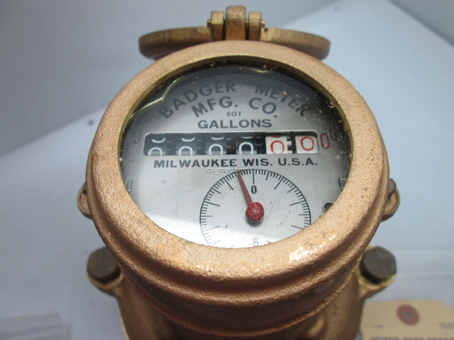 Used Badger 11956179 Flow Meter Dial SOT Gallons, 3/4-SC, 1" NPT