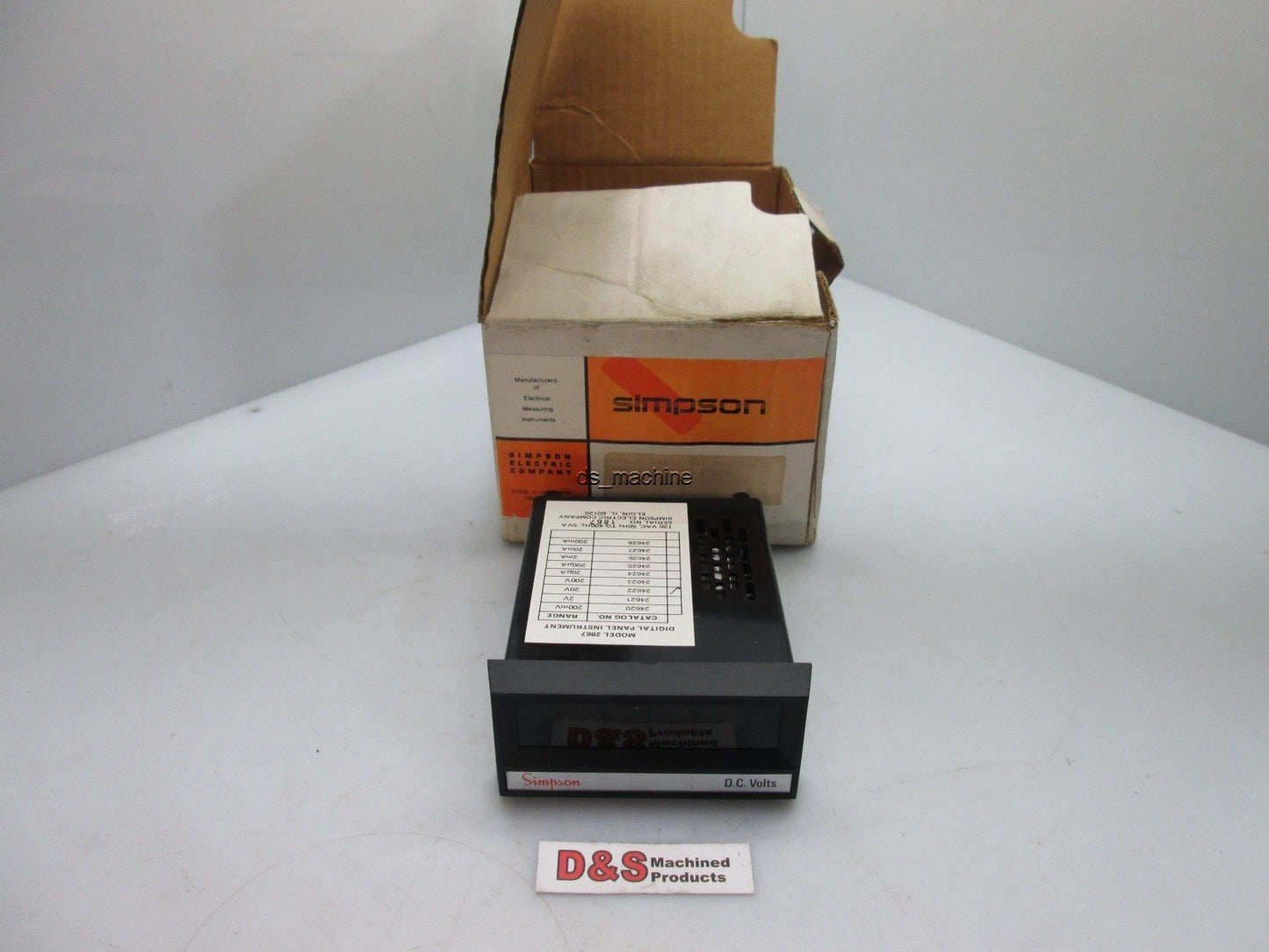 New Simpson Electronic 2867 DC Measuring 3-1/2 Digit Panel 20V