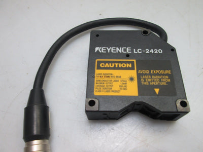 Used Keyence LC-2420 Reflective Laser Displacement Sensor, 670nm, 1.9mW