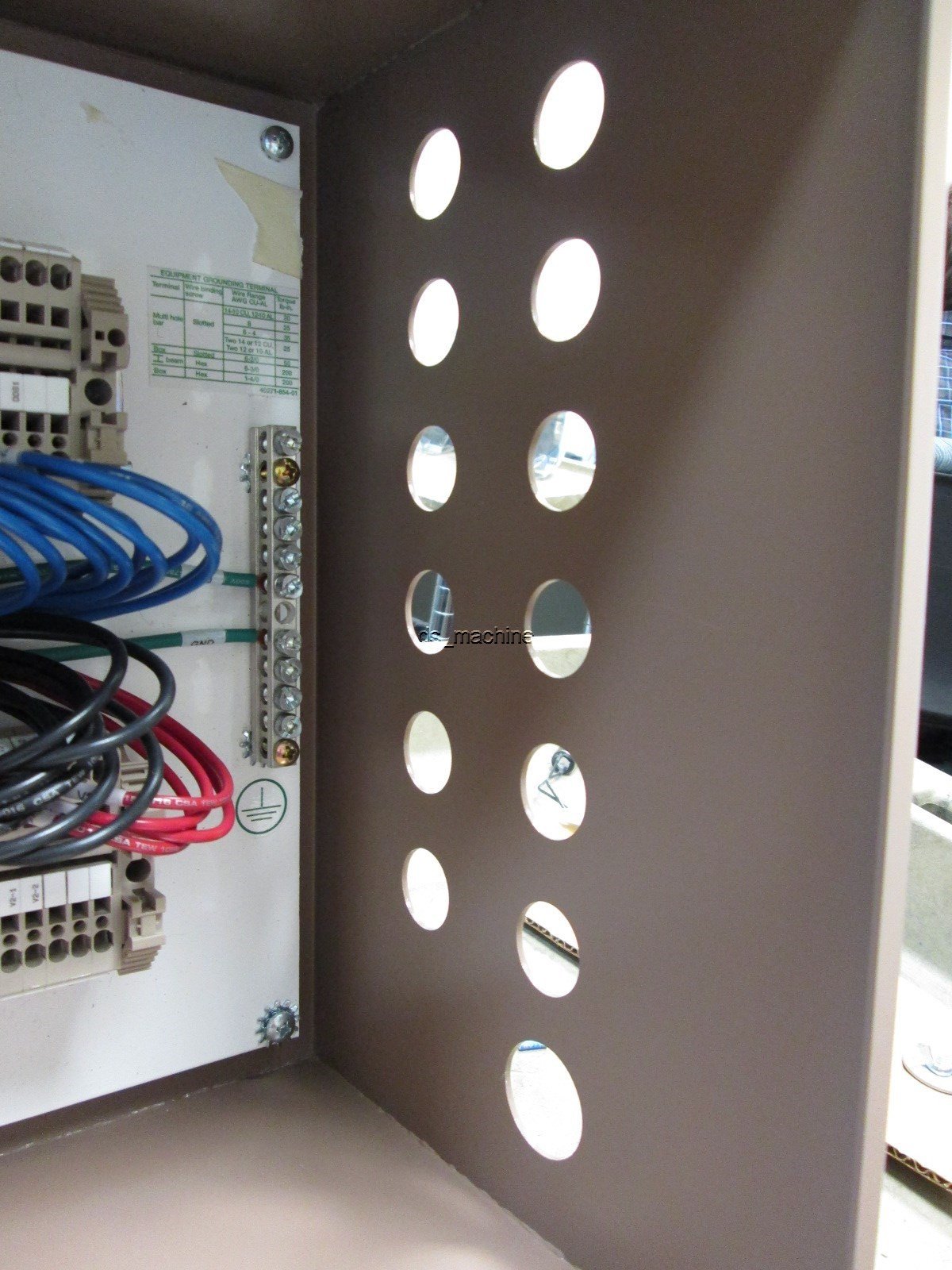 Used Delta 12" x12"x8" Control Enclosure 37 Terminal Blocks, Grounding Bar, Gasket