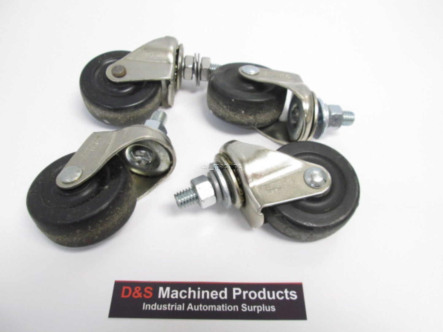 Used Lot of 4 Casters, 2" Diameter, 3/8"-16