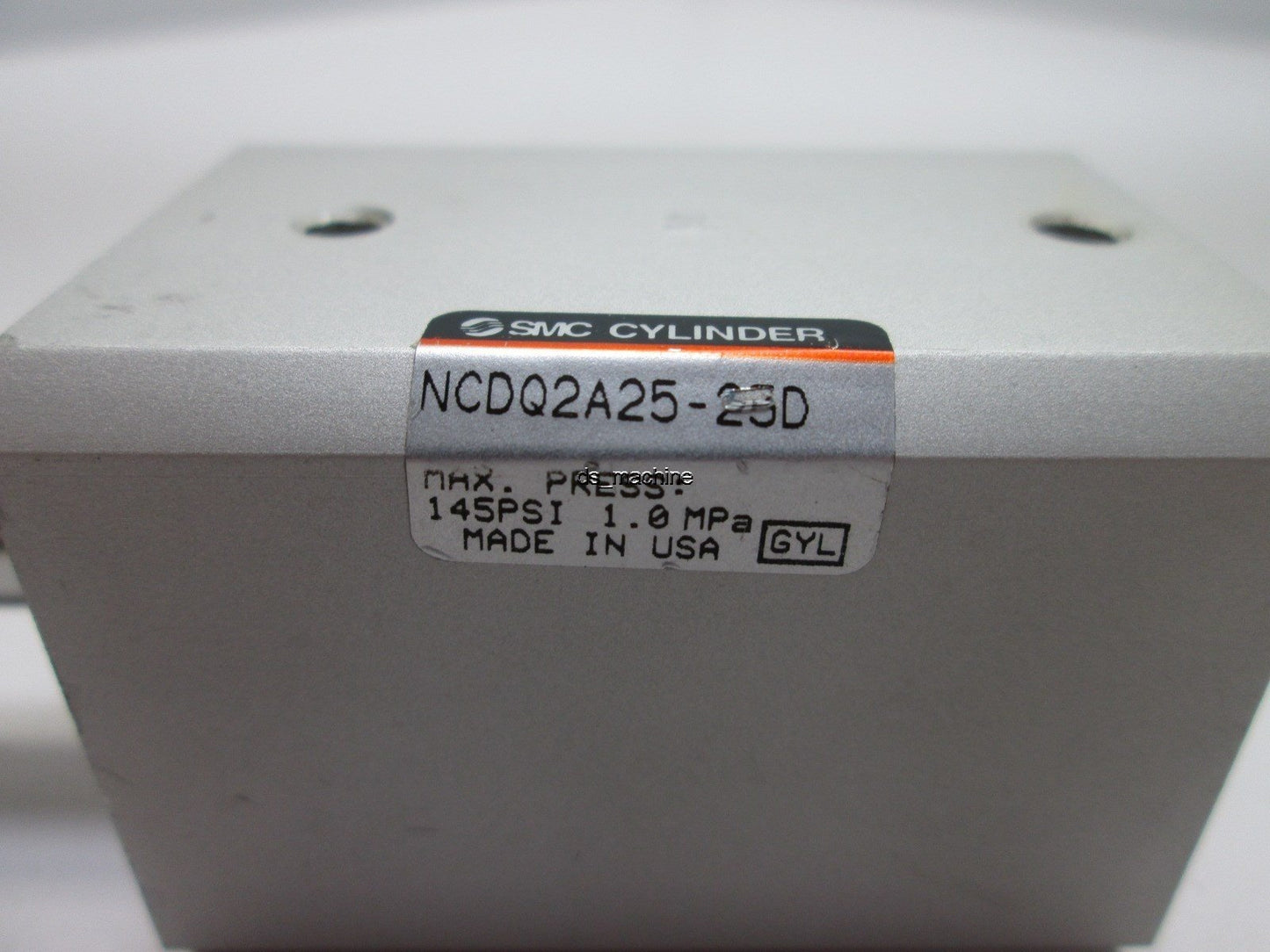 Used SMC NCDQ2A25-23D Compact Cylinder, 24mm Travel, 12mm Shaft Diameter, 145PSI