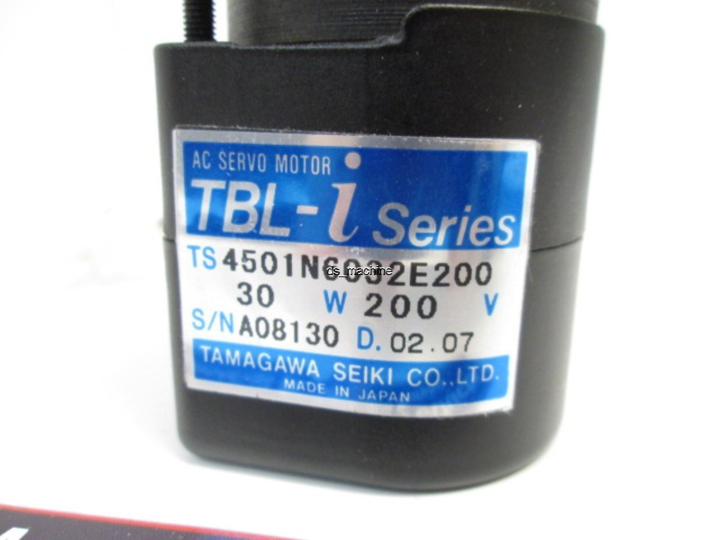 Used Tamagawa 4501N6032E200 AC Servo Motor, 200V, 30W, 3/16" Coupler