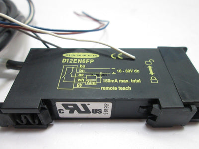 Used Banner D12EN6FP TEACH-Mode Fiber Optic Sensor, 6ft Cable