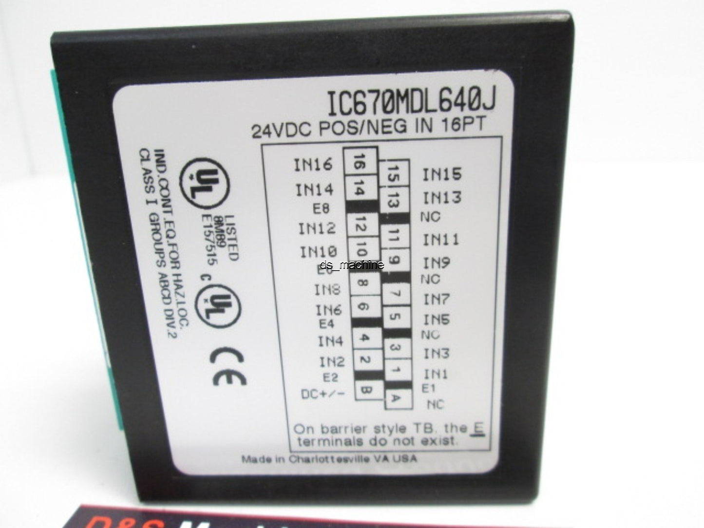 Used GE FANUC IC670MDL640J Input Module 24VDC POS/NEG IN 16PT