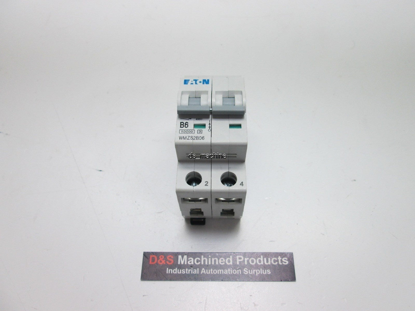 Used Eaton WMZS2B06 Thermal Magnetic Circuit Breaker, B-Curve, 2-Pole, 6A, 277/480VAC