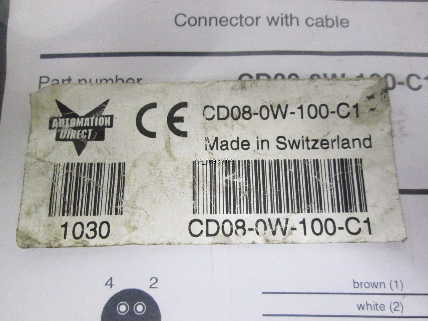 New in Package Automation Direct CD08-0W-100-C1 Connector Cable 4-Pin