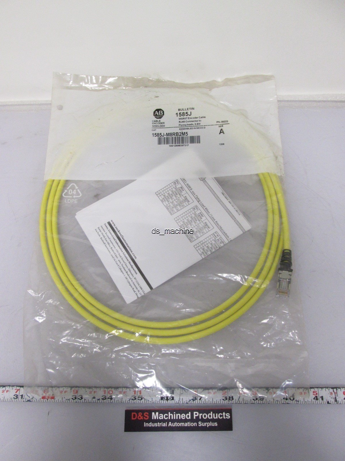 New Allen Bradley 158J-M8RB-2M5 Encoder Cable RJ-45 2.5m Length Shielded