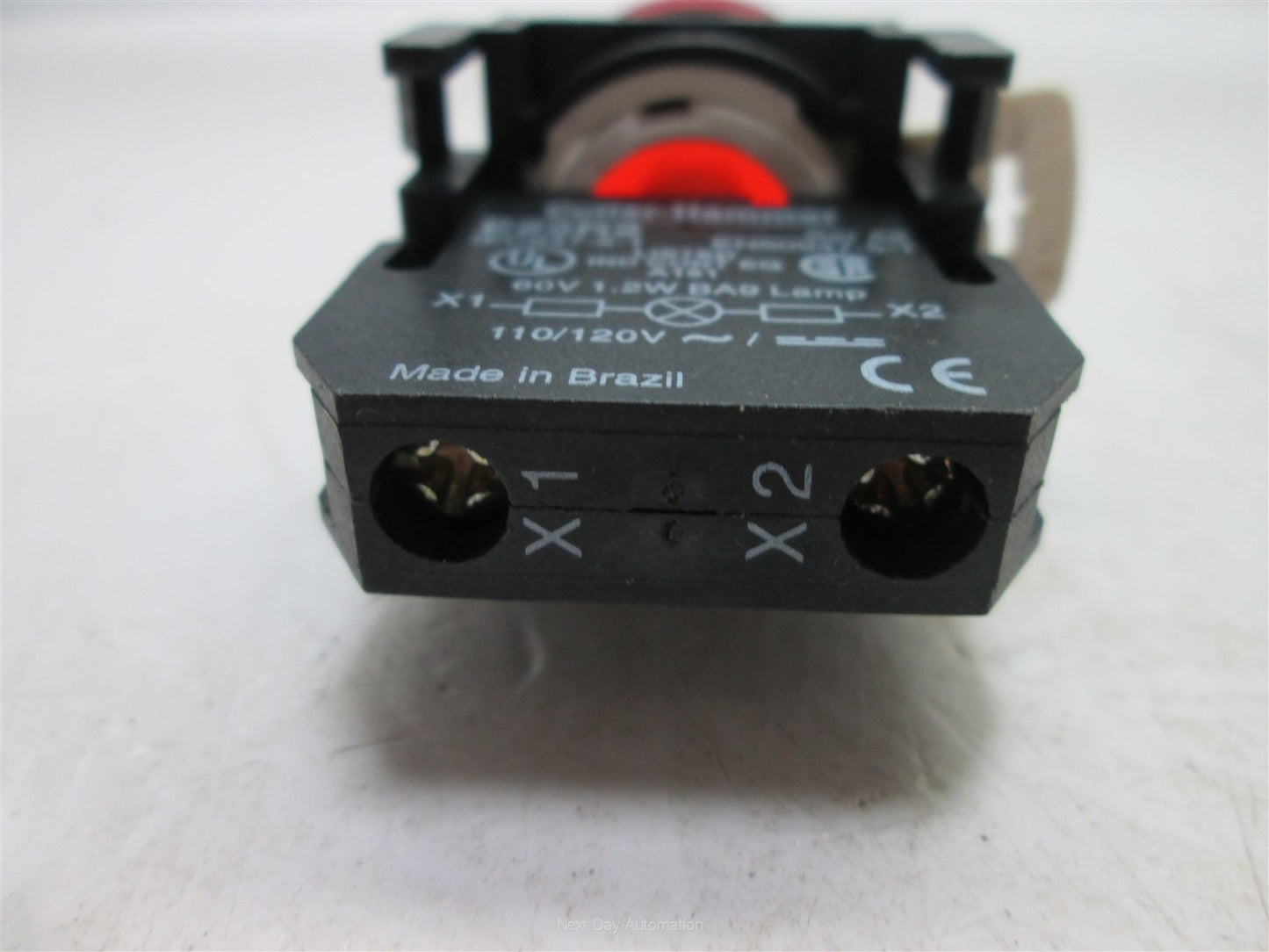 Used Cutler Hammer E22R2 Red Momentary Illuminated Pushbutton, 110/120V