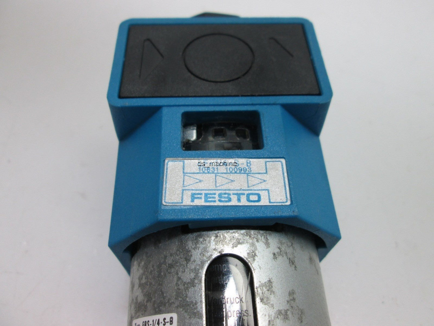 Used Festo FRS-1/4-S-B LF-1/4-S-B Filter Regulator w/Festo WA-1-B Condensate Drain