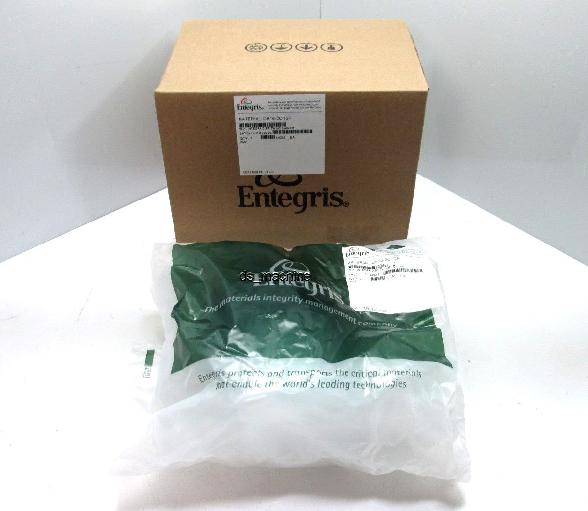 New Entegris DS16-2C-12P Pneumatically Operated Diaphragm Valve, 3/4" Purebond
