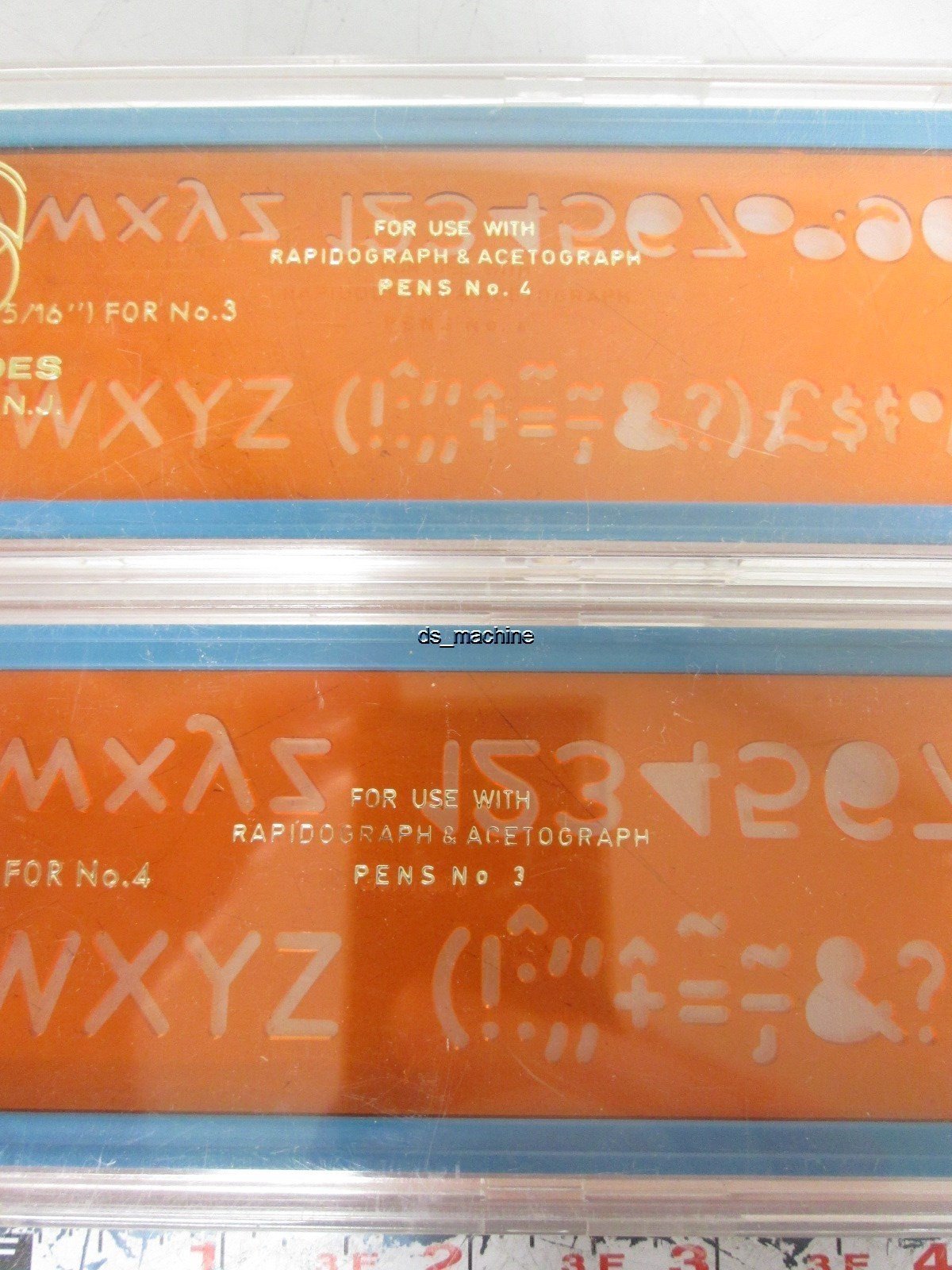 Used Lot of 2 KOH-I-NOOR Rapidoguides 3033, 3034 5/16" & 3/8" Letter Height