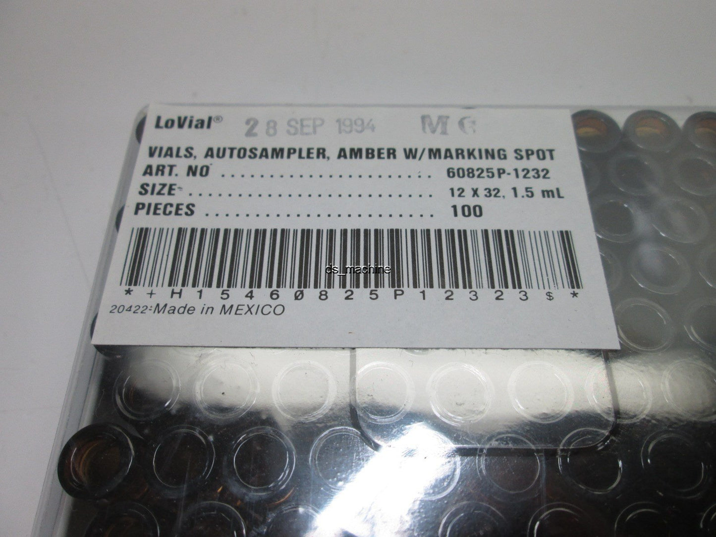 New Lot of 100 LoVial 60825P-1232 Autosampler Amber Vials w/Marking Spot