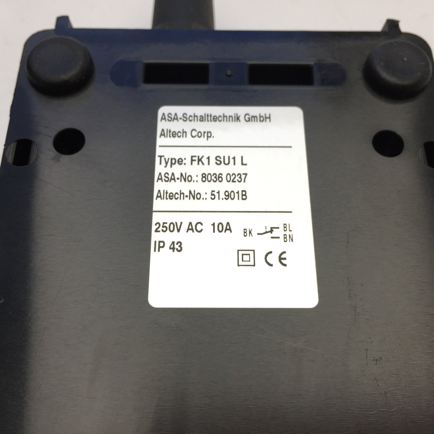 New Altech Corp FK1 SU1L 51.901B Foot Switch 250VAC 10A SPDT Black IP43
