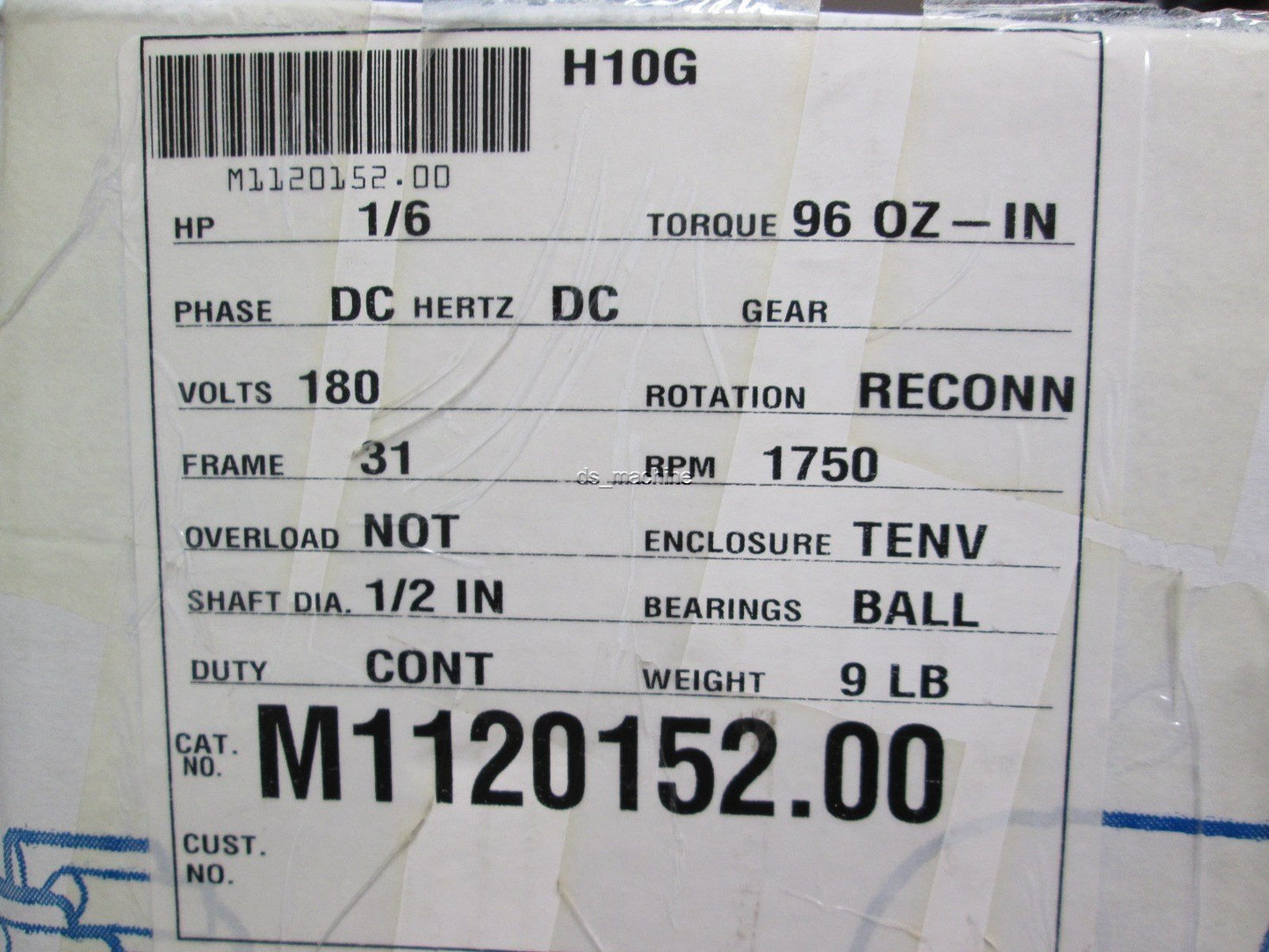 New Leeson CM1120152.00 Electric Motor 180VDC 1750RPM 1/6HP 96oz-in 31 Frame