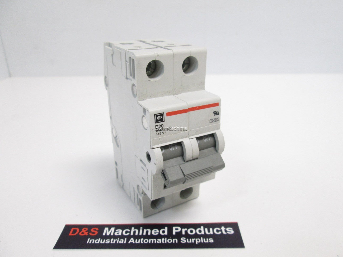 Used Cutler-Hammer WMS2D20 Thermal Magnetic Circuit Breaker, 20A, 2-Pole, D-Curve