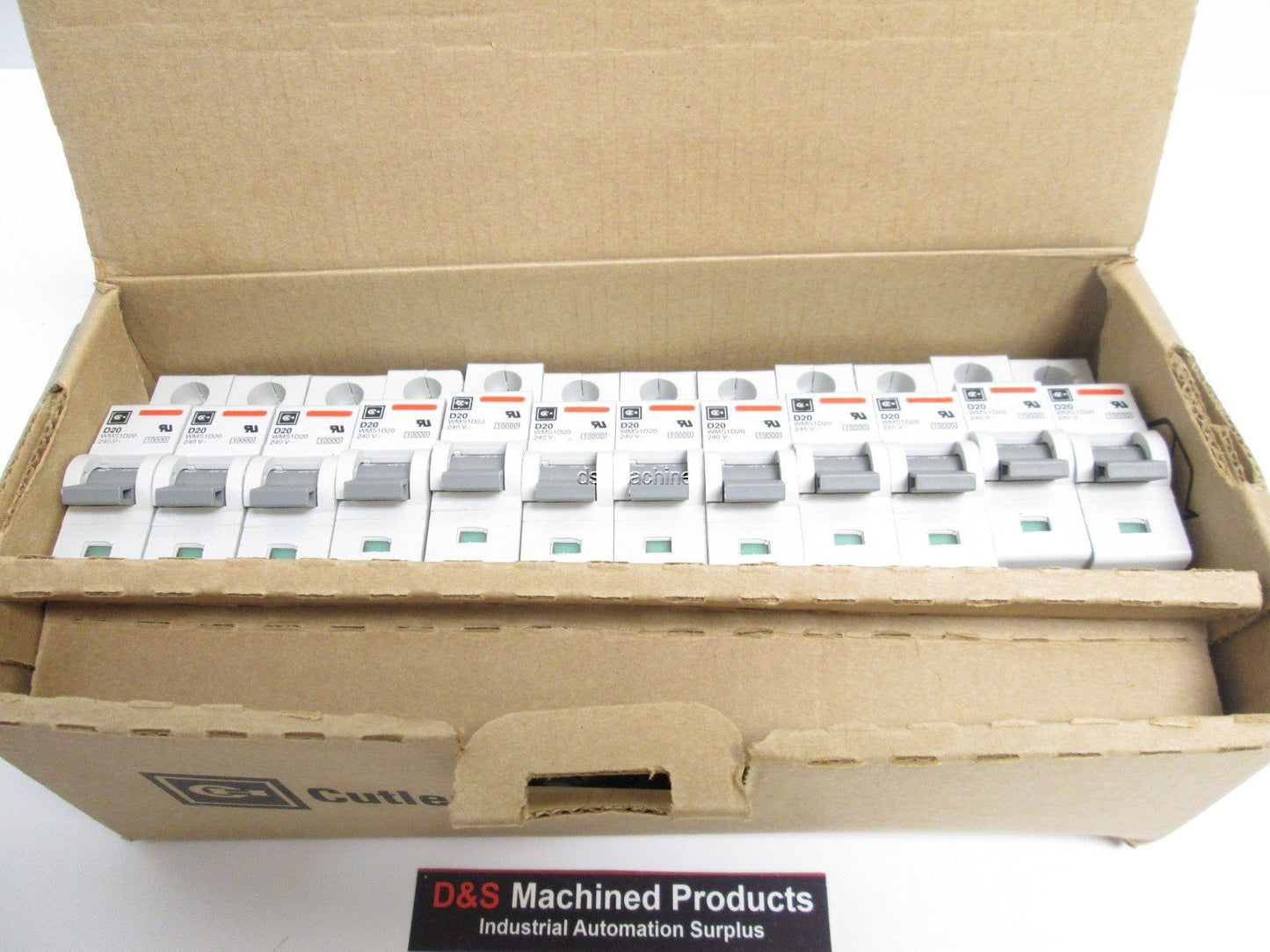 New Box of 12 Cutler-Hammer WMS1D20 Circuit Breakers, 1Pole, 20Amp, 240V
