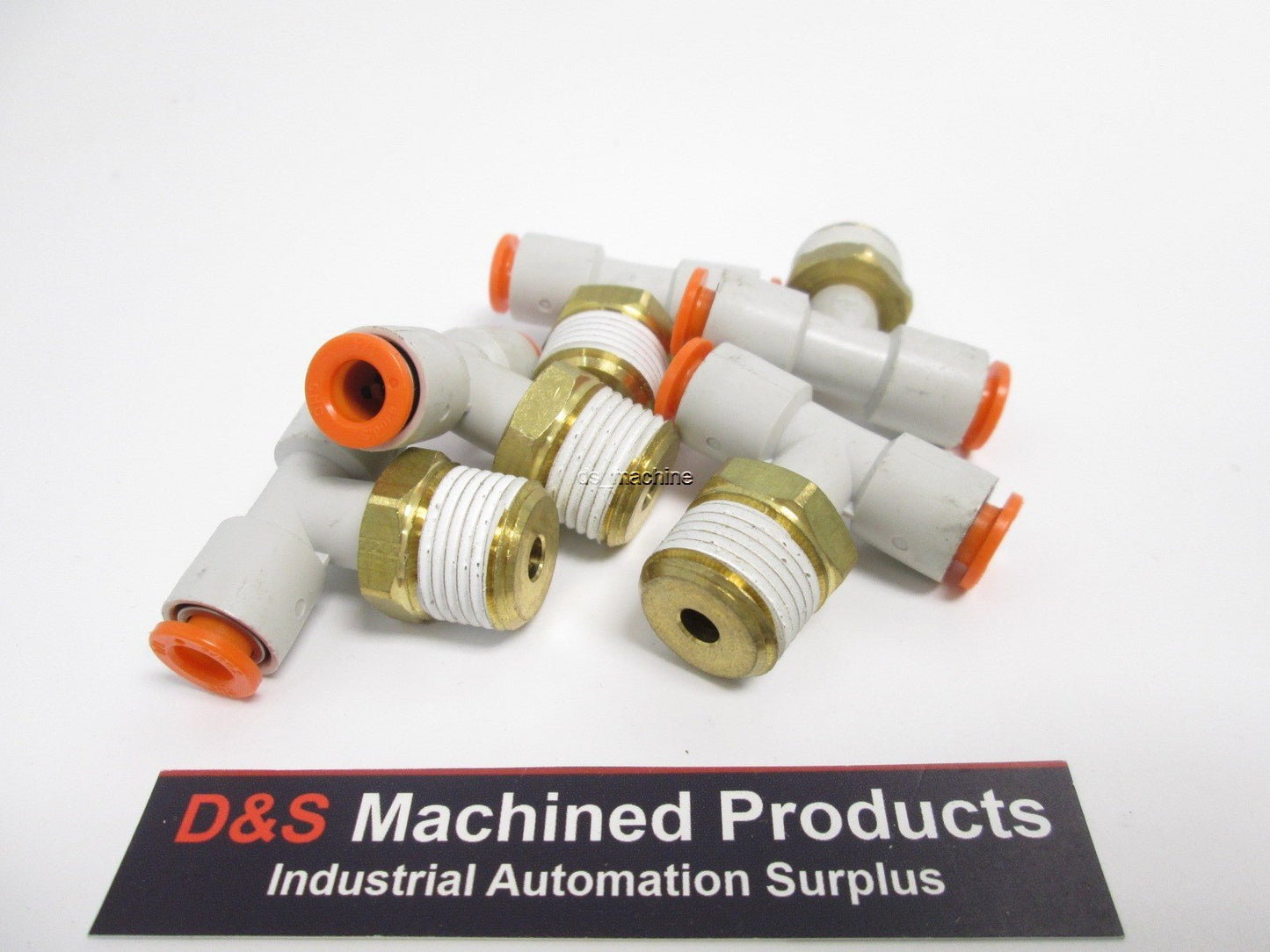 New – Open box Lot of 5 SMC KQ2T07-36S Pneumatic Tee Fittings, 3/8" NPT, 1/4" Tubing