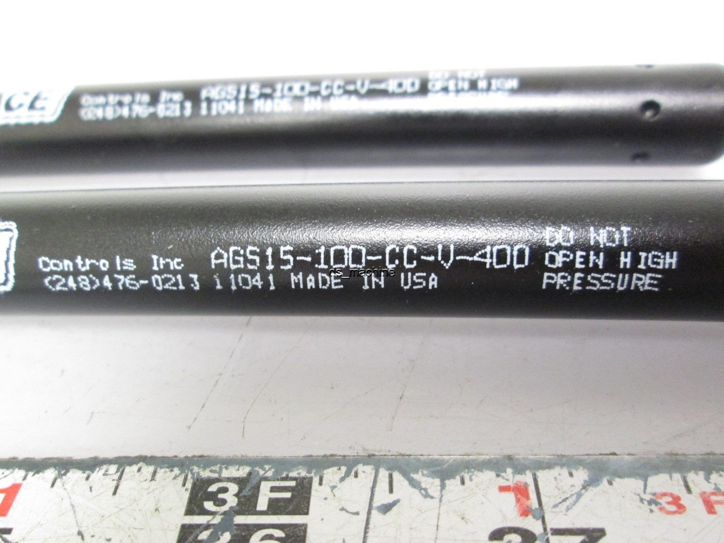 Used Lot of 2 ACE AGS15-100-CC-V-400 Gas Spring 15mm Body 100mm Stroke 400N Force