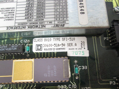For Parts Square D 8010 SFI-510 Sy/Max Network Interface Card D-Sub 9-Pin *FOR PARTS*