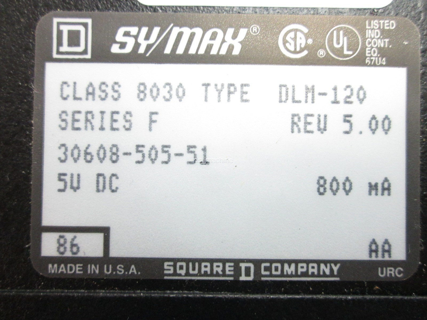 Used Square D DLM-120 SYS/MAX 8030 DATA Logger Controler