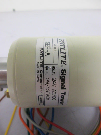 Used Patlite SEF-A Stack Light Tower 24VAC/DC 2W Amber