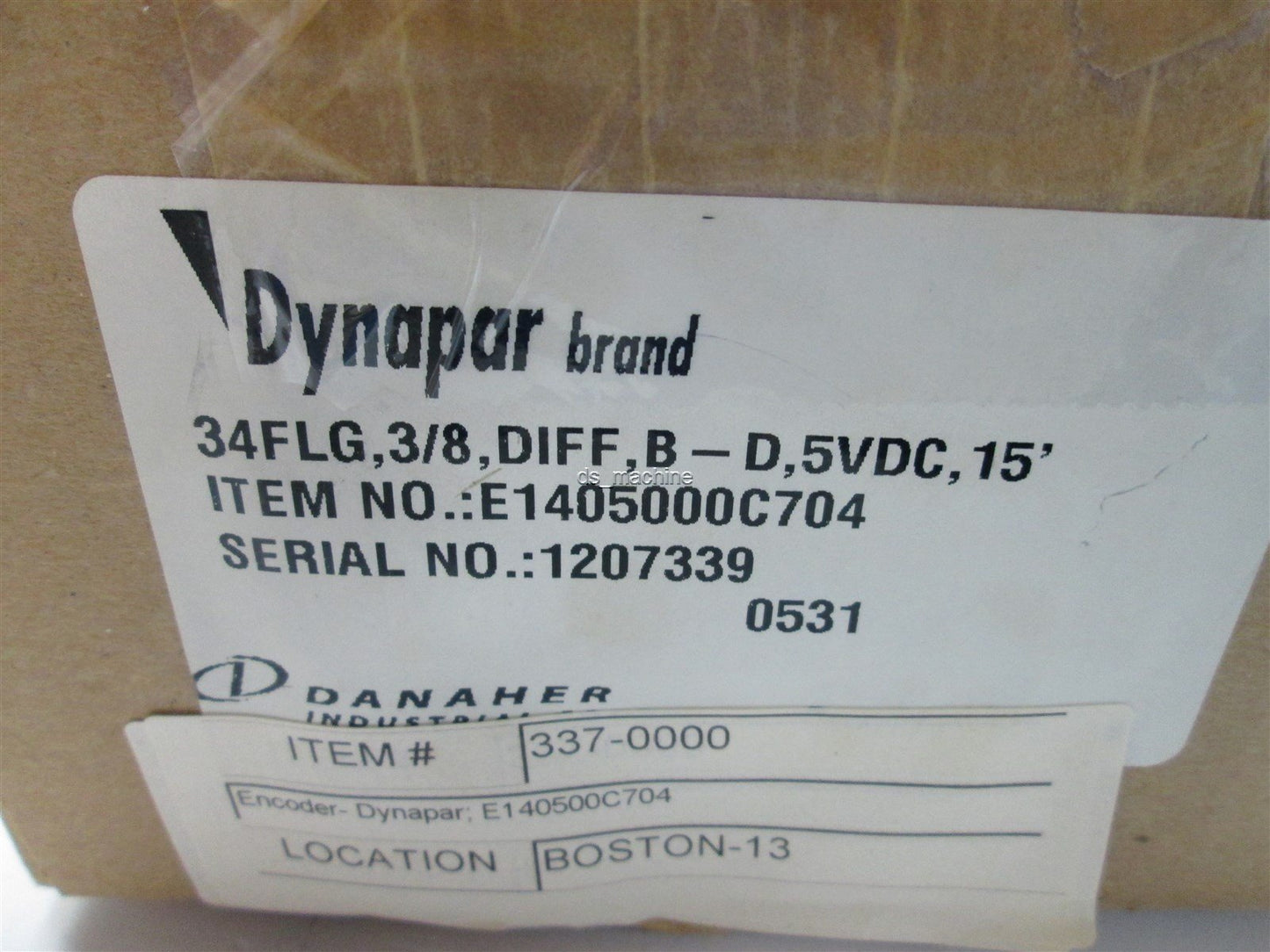 New Dynapar Encoder E140500C704 34FLG, 3/8 ,Diff,B-D, 5VDC, 15' Cable