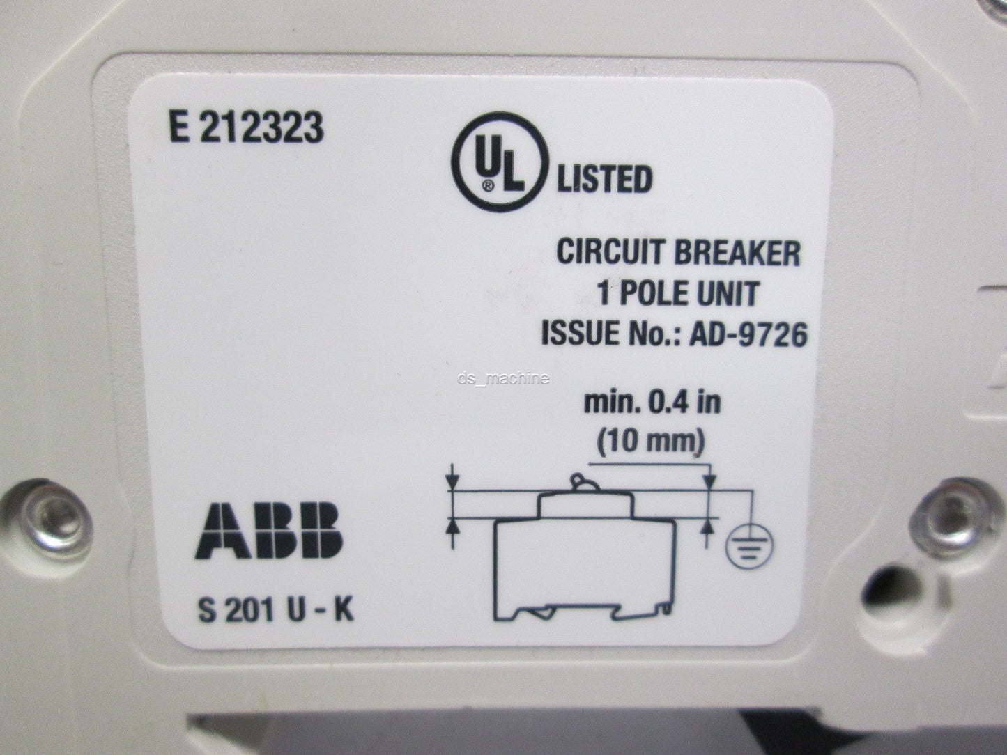 New ABB S201UK4 Single Pole 4A Circuit Breaker w/ S2C-H6RU Auxiliary Contact 1NO 1NC
