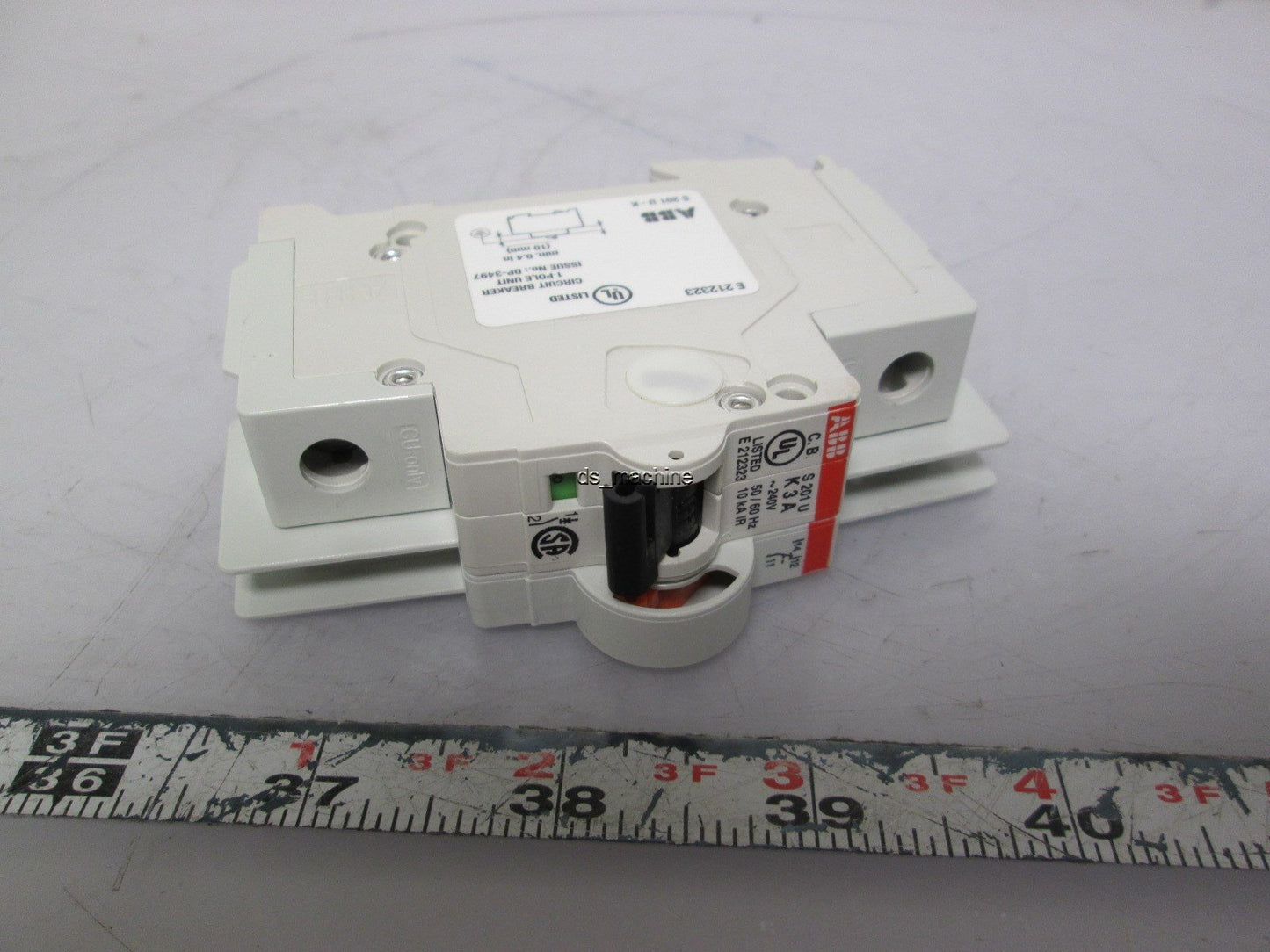 New ABB S201UK3 Single Pole 3A Circuit Breaker w/ S2C-H6RU Auxiliary Contact 1NO 1NC