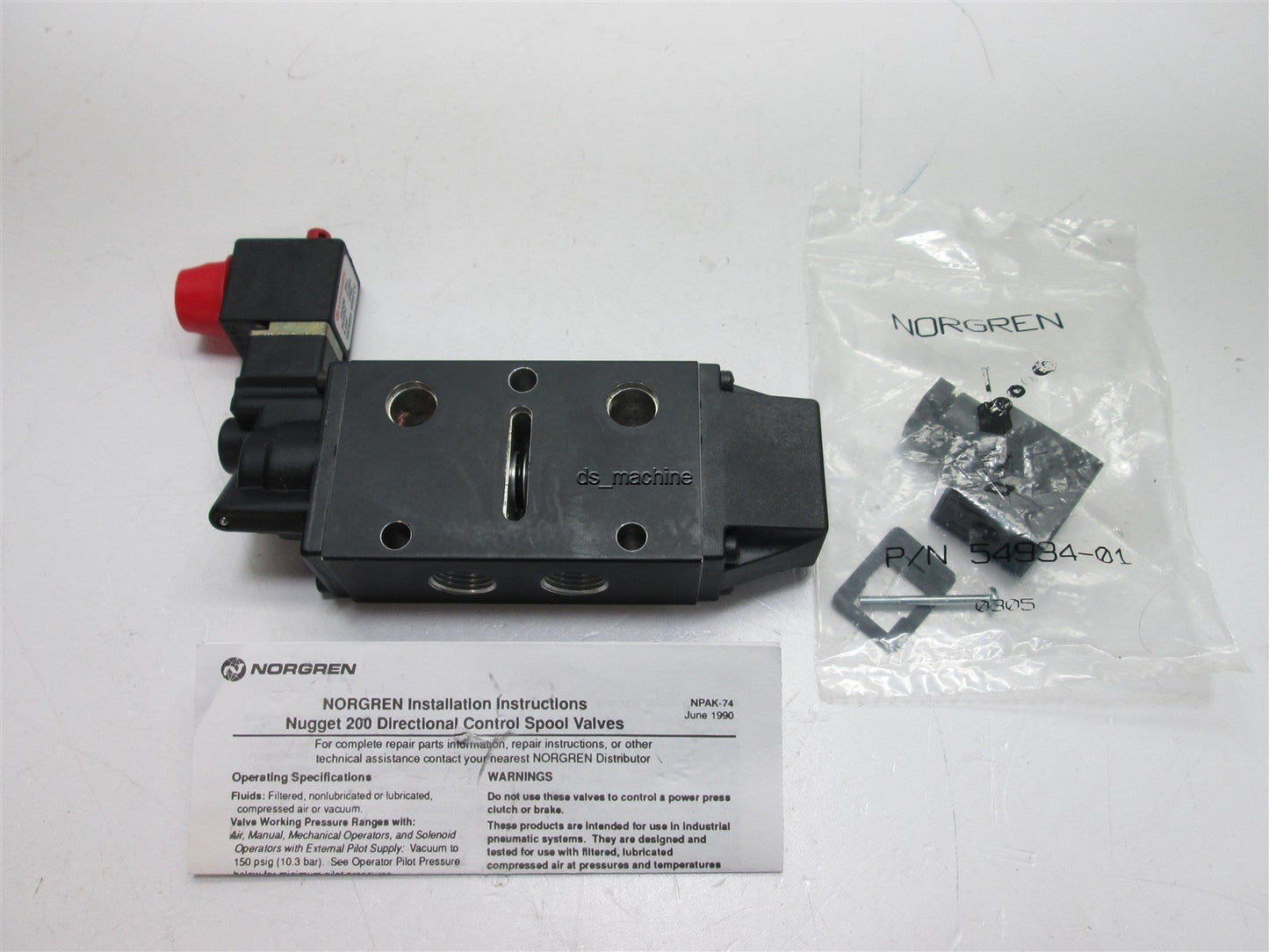 New Norgren K9EA00KS6KV21W2 Nugget 200 Control Spool Valves 24VDC