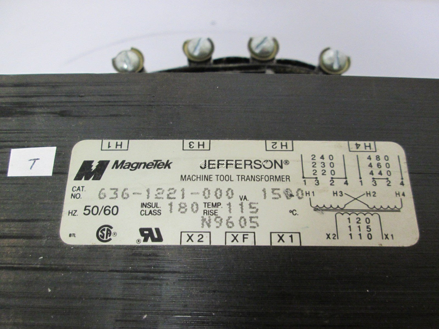 Used Jefferson Magnetek 636-1221-000 Machine Tool Transformer Welded Base
