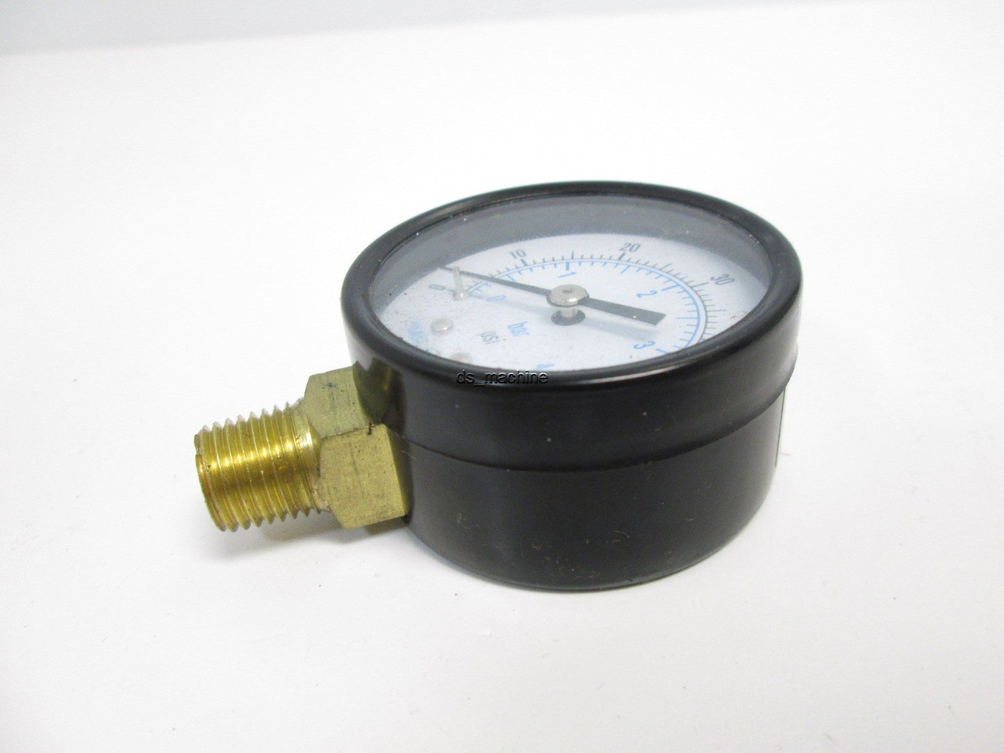 Used Plast-o-matic Pressure Gauge, 0-60PSI, 1/4"NPT, 52mm Diameter Dial