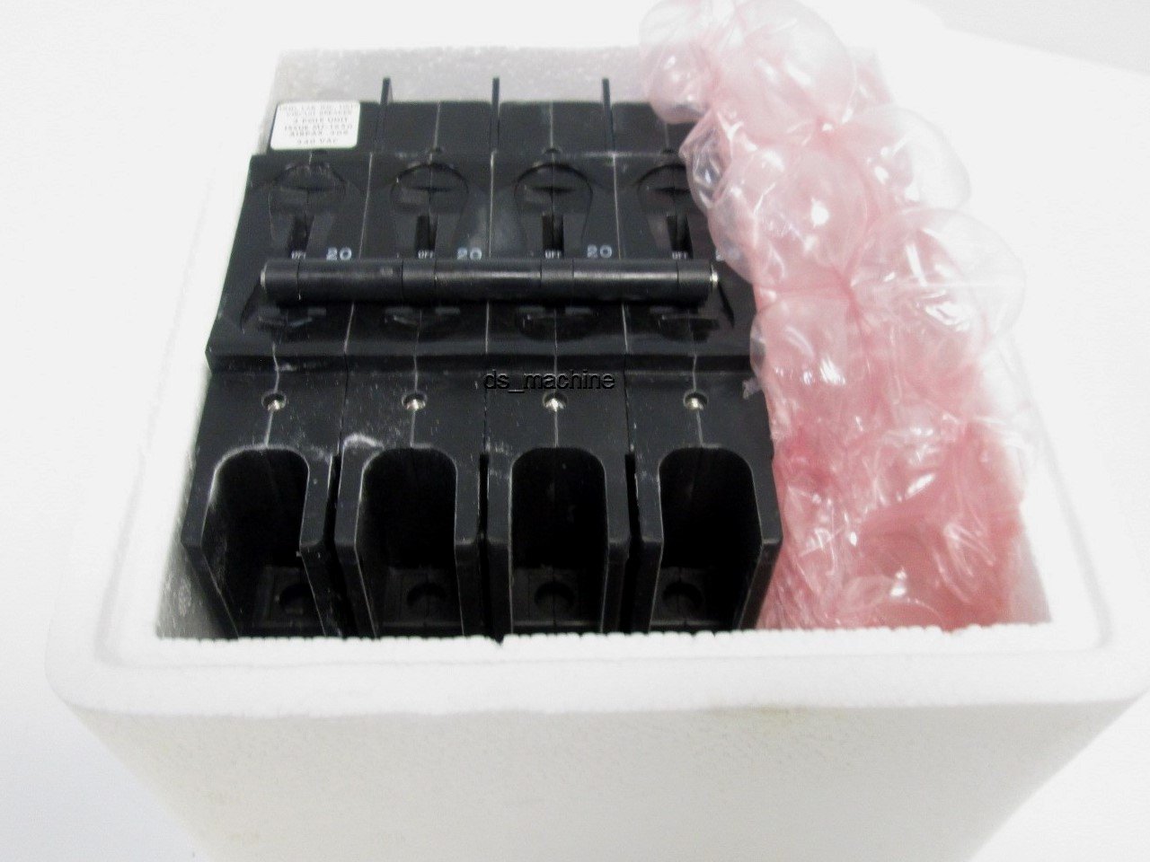New Airpax MJ-1650 LR26229 209-4-21937-2 Circuit Breaker, 4-Pole, 20A w/Aux