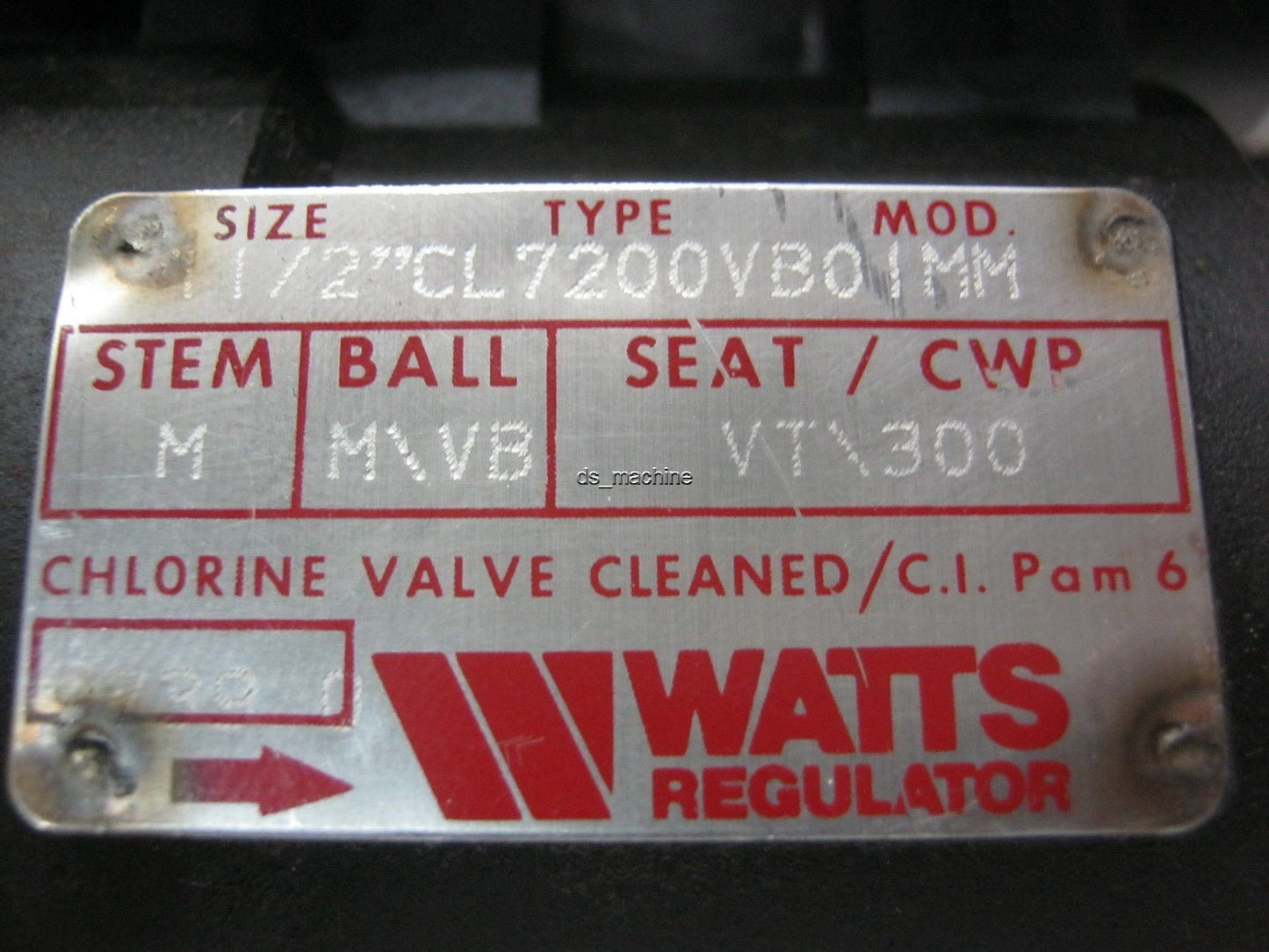 New Watts 1 1/2" CL7200VB01MM Dry Chlorine Service Ball Valve 1-1/2" NPT