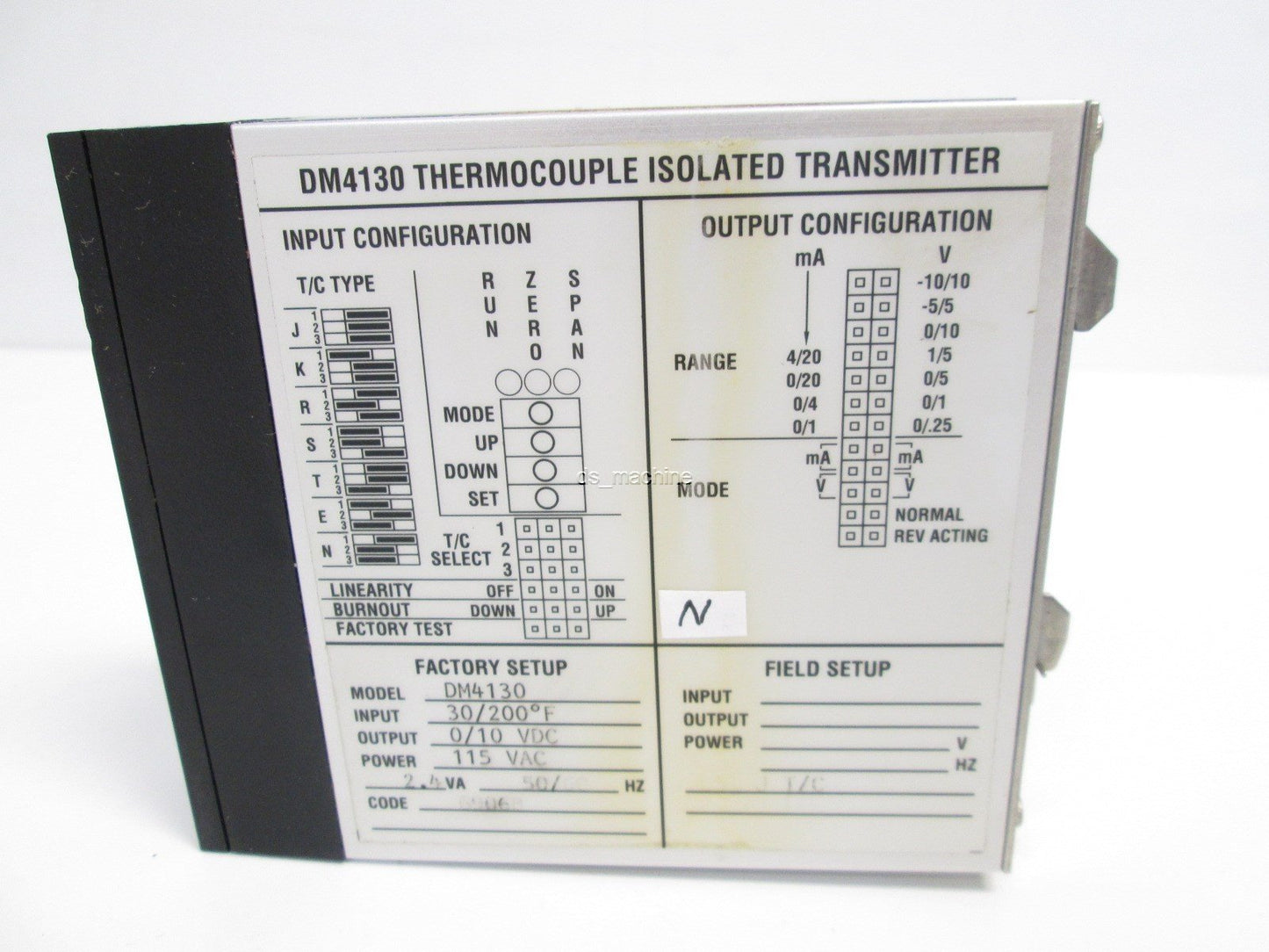 Used Wilkerson DM4130 Thermocouple Isolated Transmitter, 115VAC IN, 0/10VDC OUT