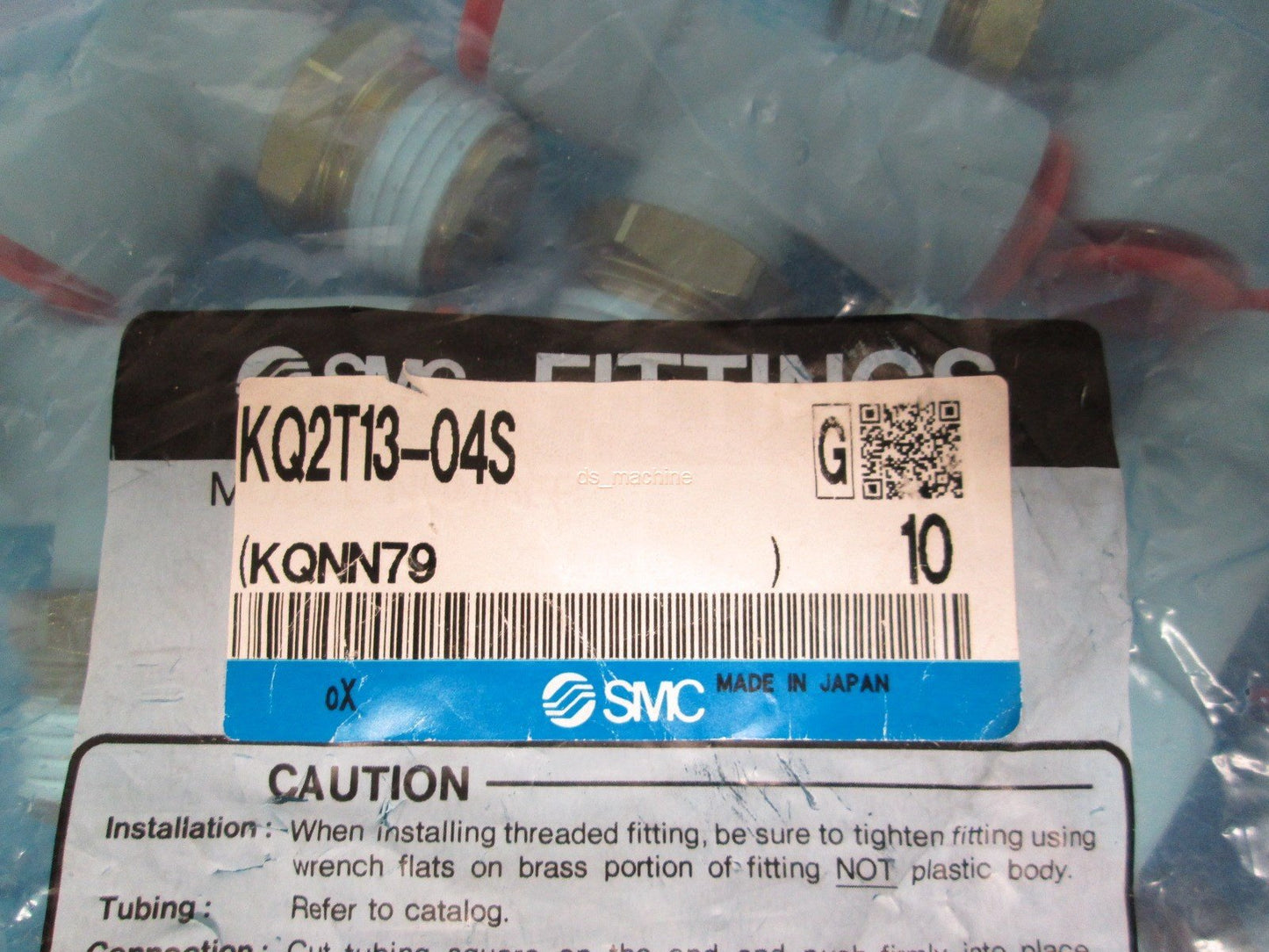 New Lot of 10 New SMC KQ2T13-04S Pneumatic Tees 1/2" Tube 1/2" Thread