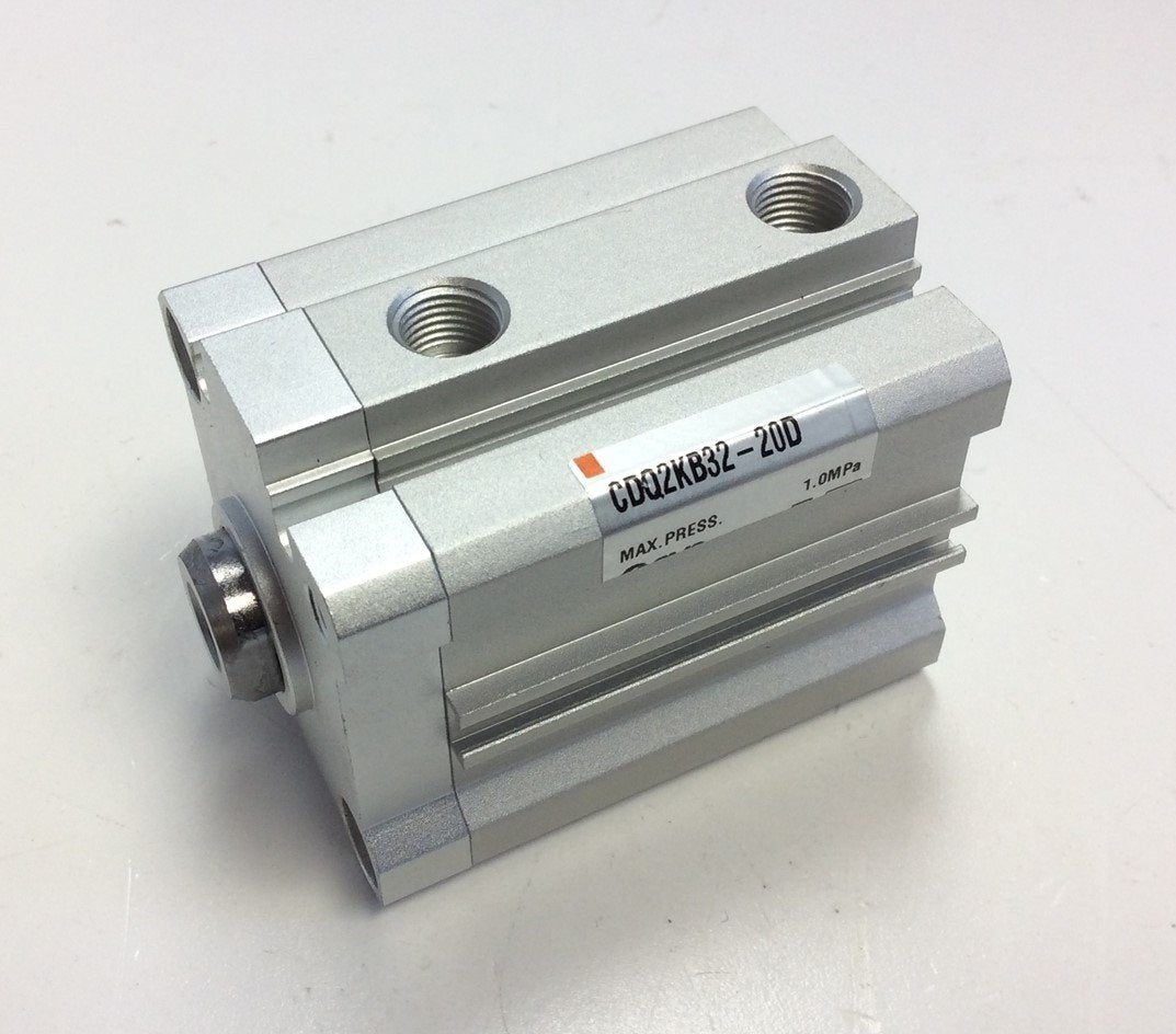 New – Open box SMC CDQ2KB32-20D Double Acting Pneumatic Cylinder 32mm Bore, 20mm Stroke, 145PSI