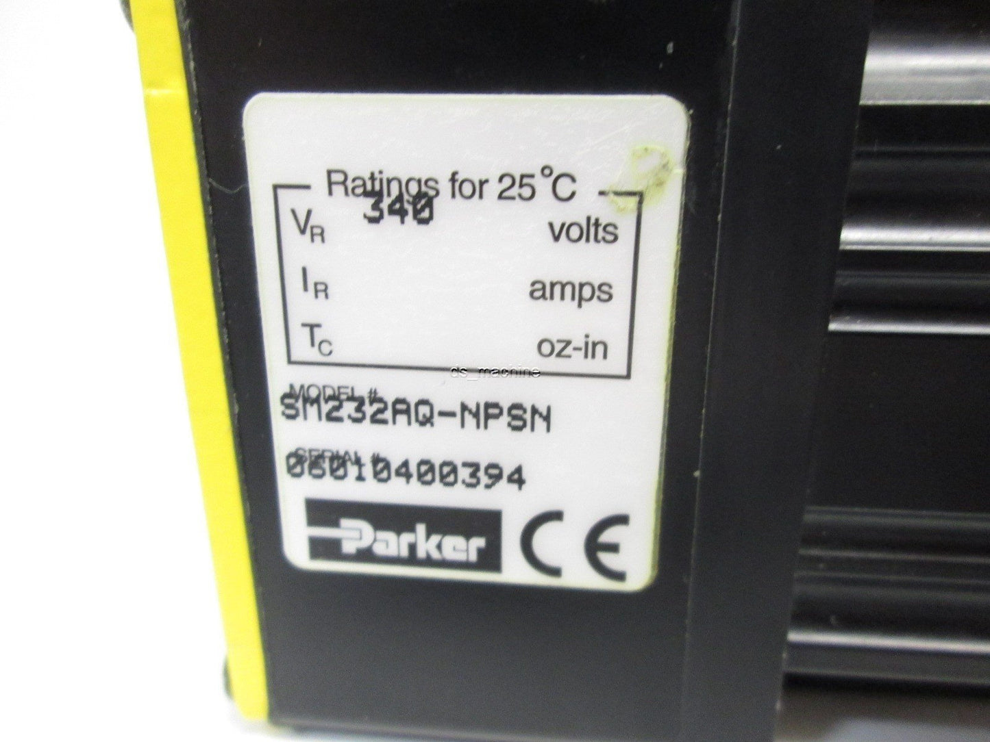 Used Parker SM232AQ-NPSN Servo Motor, Voltage: 340V, Mounting: NEMA 23, Shaft: 3/8"