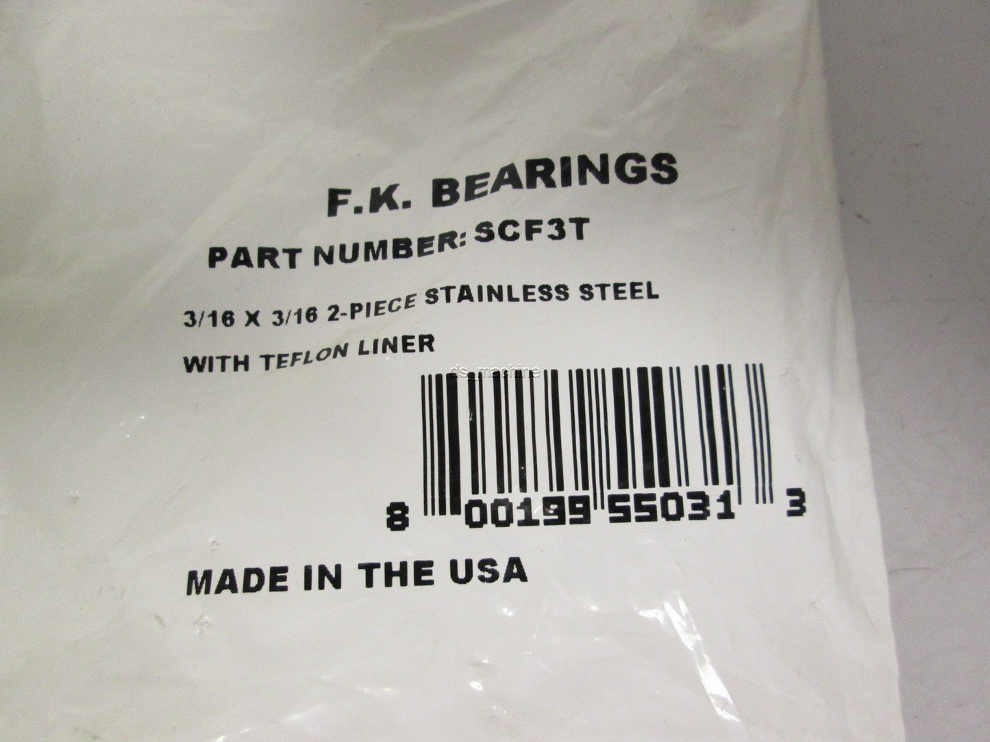 New FK Bearings SCF3T Female HEIM End 3/16" x 3/16" 2 Pice Stainless Steel