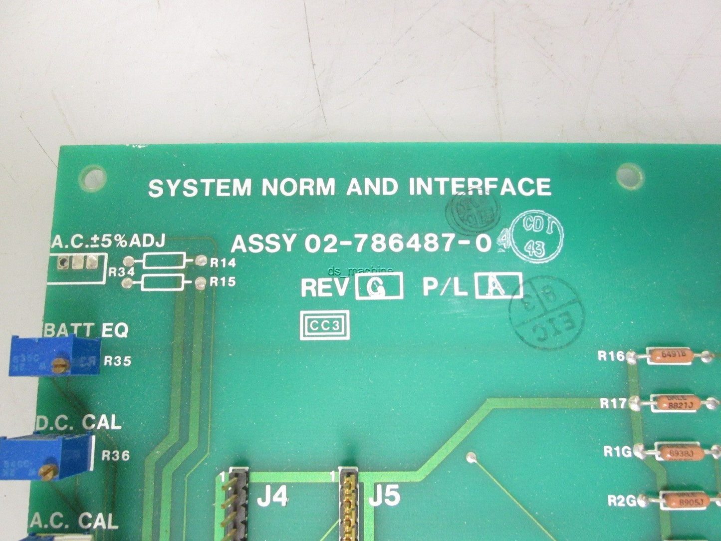 Used Emerson 02-786487-03 Rev. G System Norm and Interference Board