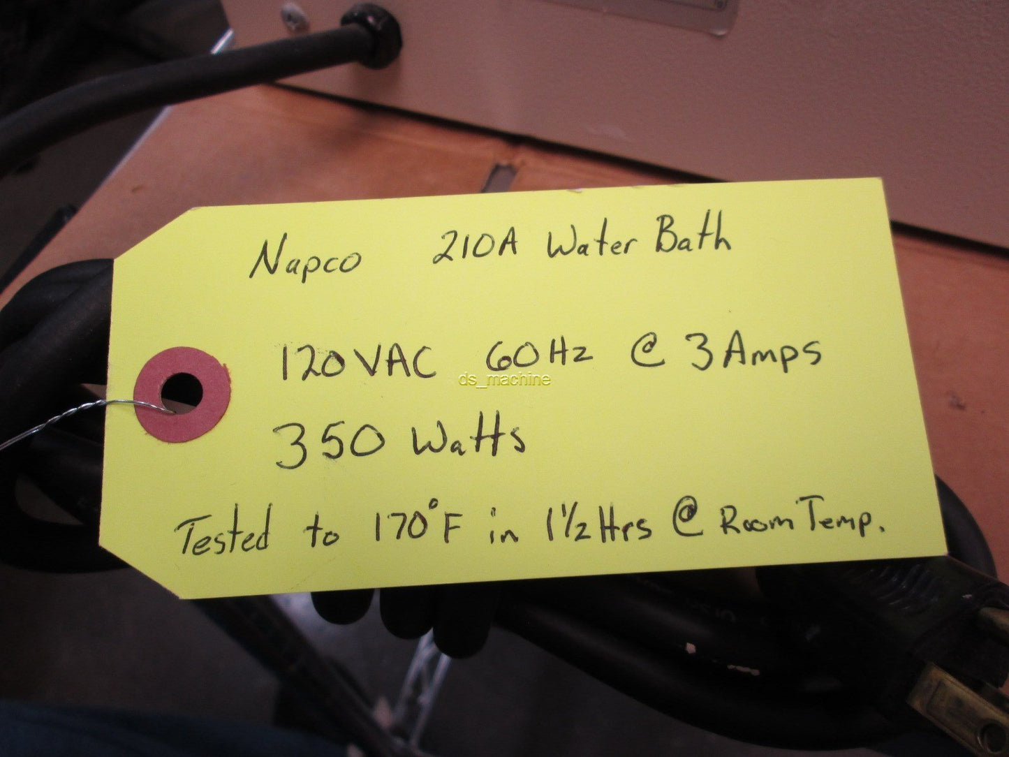 Used Napco 210A Water Bath 120VAC 350W 3A 12" x 7" x 6 1/2" Reservoir 2Gal Capacity