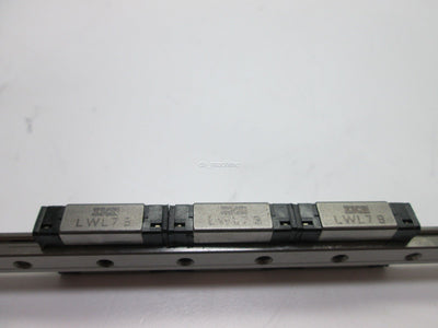 Used IKO LWL7B Linear Bearing With 3 Carriages, 193mm Long Rail