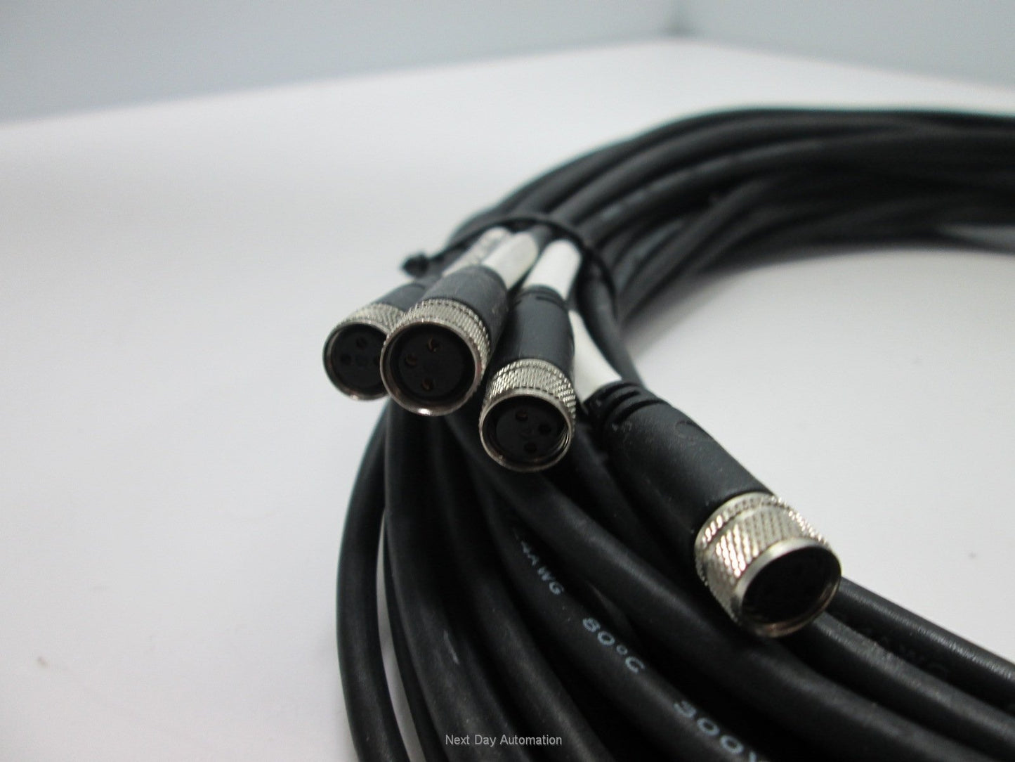 Used Lot of 4 Pico M8 3 Pin Female Cables 3/24 AWG Polyurethane Jacket 15' Long