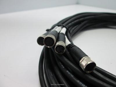 Used Lot of 4 Pico M8 3 Pin Female Cables 3/24 AWG Polyurethane Jacket 15' Long