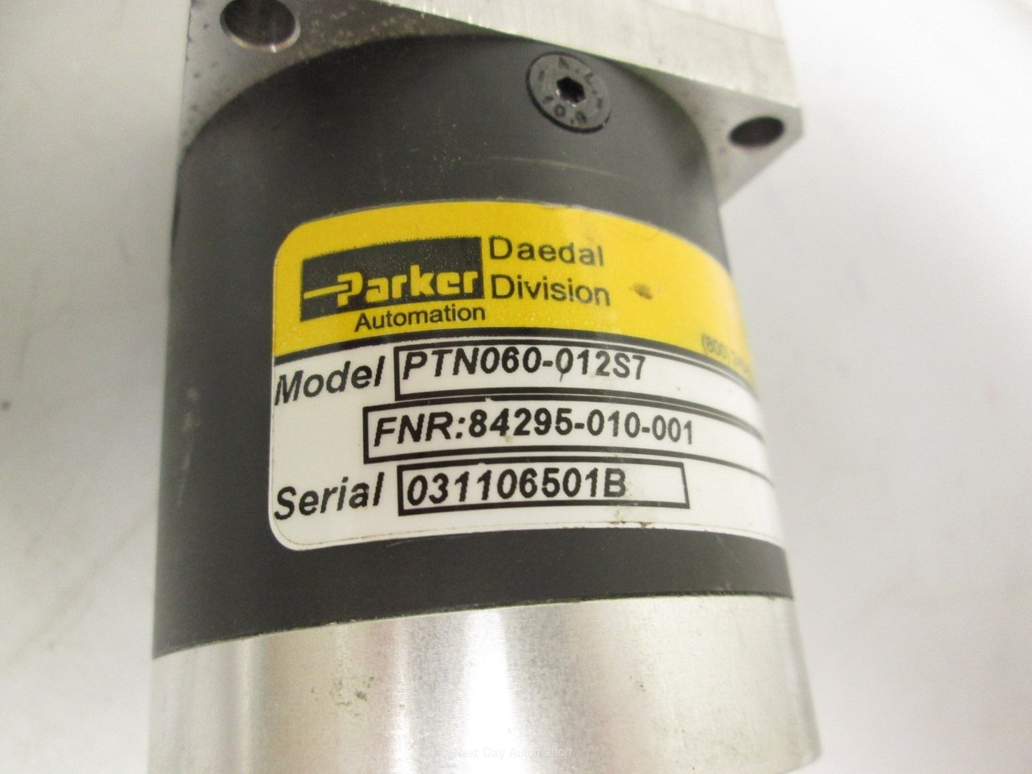 Used Parker PTN060-012S7 Gearhead Size 60 12:1 Ratio Standard Shaft w/Key 9/16" Shaft