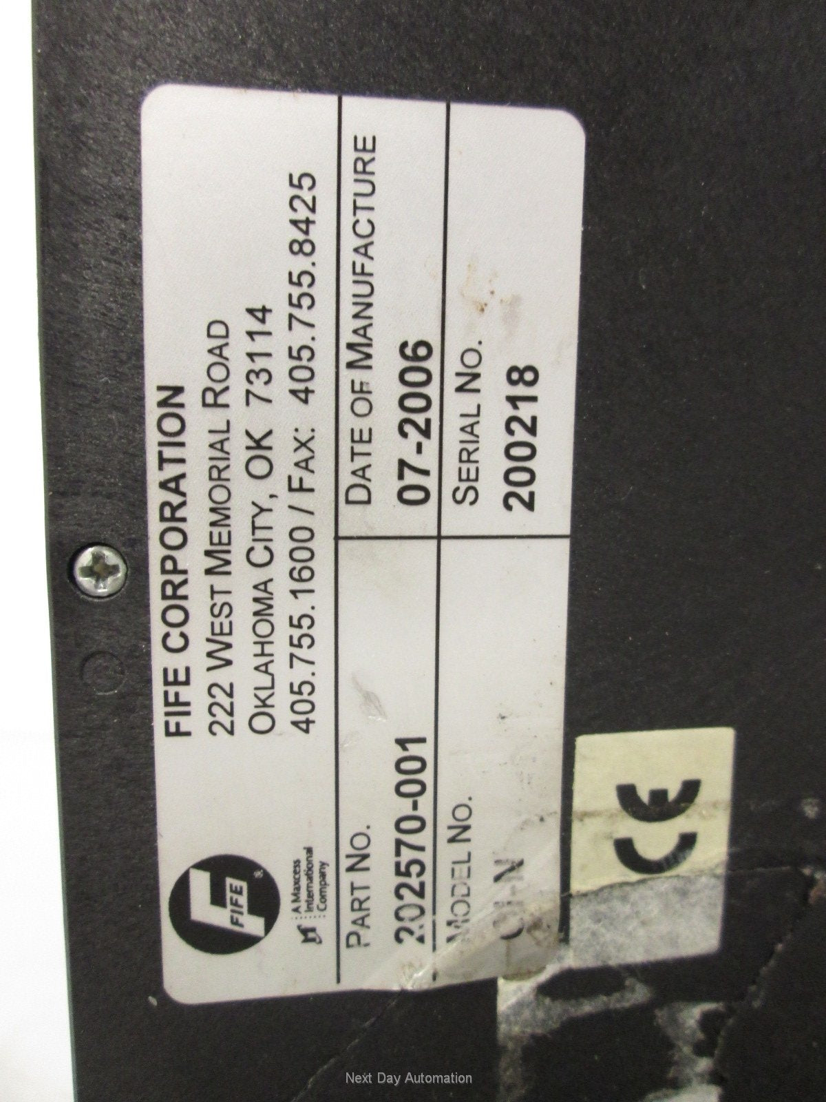 Used Fife 202570-001 D-Max Network Operator Interface w/DeviceNet Interface *Cracked*