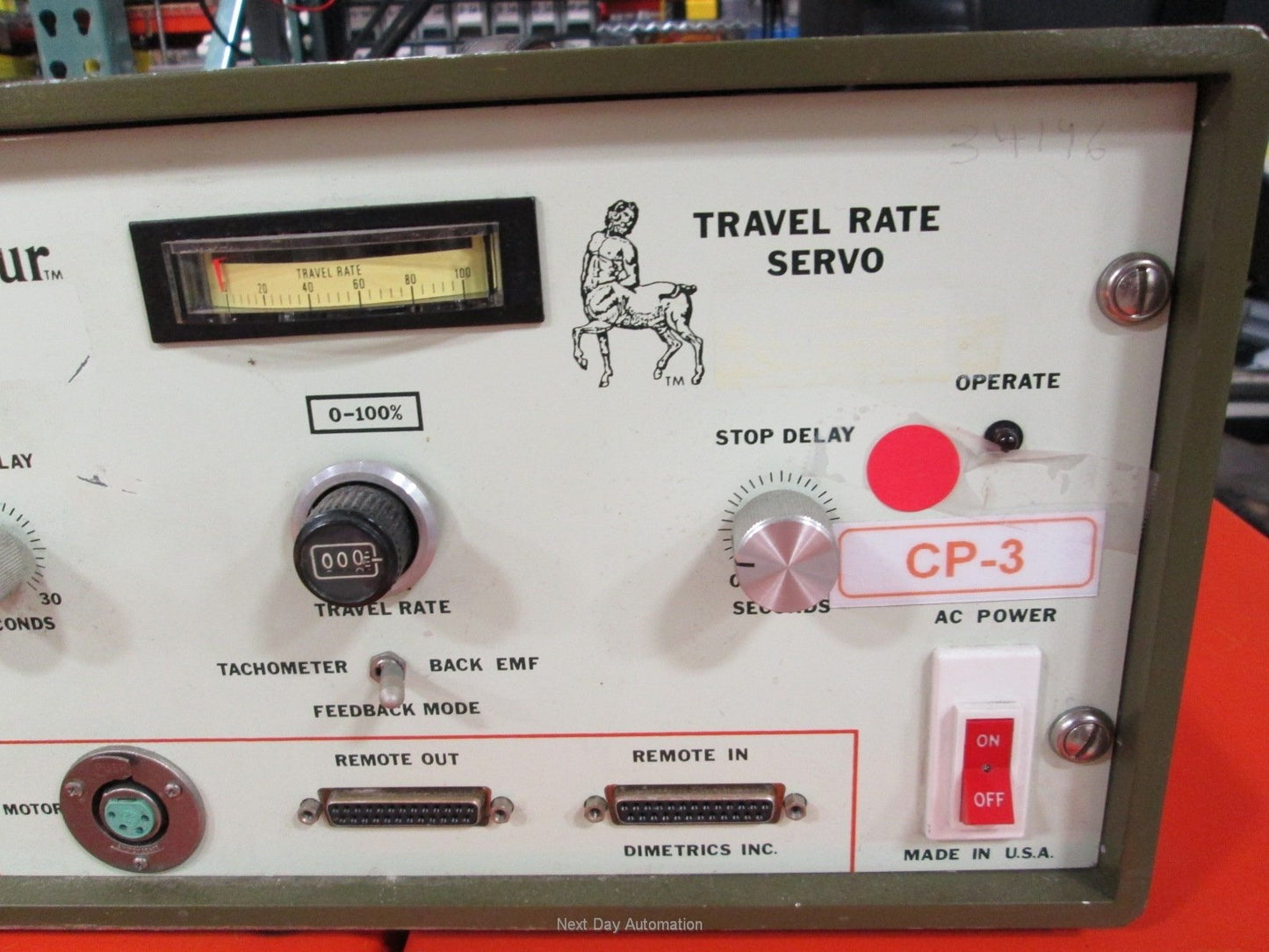 For Parts Dimetrics Inc 7003 Centaur Travel Rate Servo Controller 117VAC 250W *For Parts*