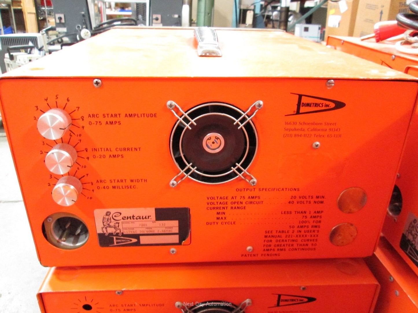 Used Dimetrics Inc 7001 Centaur AC Welding Unit '75' 117VAC 2.4kVAC