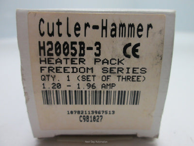 Used Box of 3 Cutler-Hammer H2005B Heater Pack 1.2-1.96 Amps